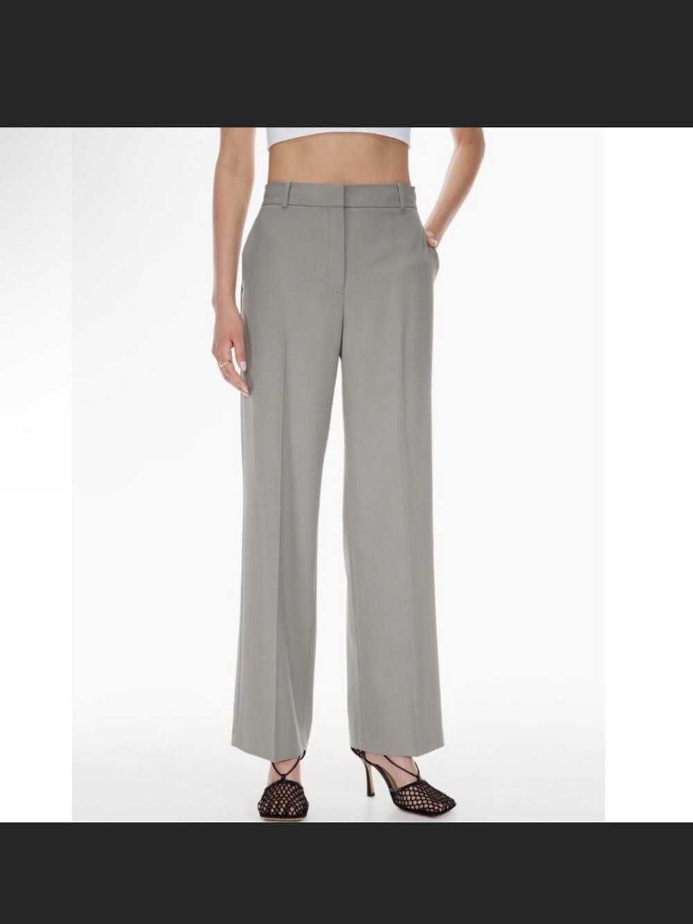 BABATON Agency Pant City Wool Grey Trousers Contemporary Size 10 Aritzia